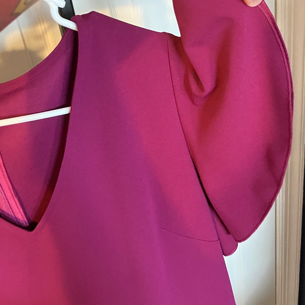 iHot Purple Plum Dress V Neck 2XL Ruffle Pleat - Picture 2 of 5